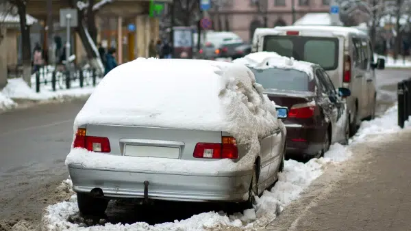 a car covered in snow